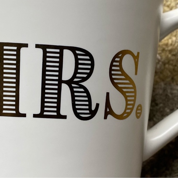 Threshold MRS. White Black and Gold Outlined Ceramic Coffee Cup - Picture 5 of 5